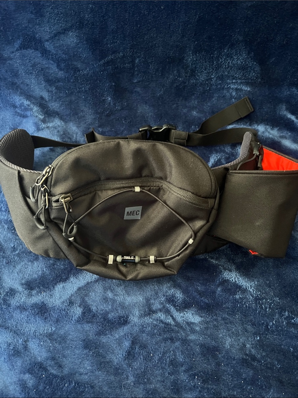 MEC Black Waist Pack with Orange Lining